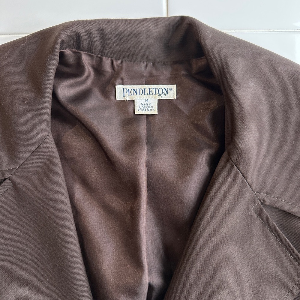 Pendleton Dark Brown Double-Breasted Pea Coat - image 3